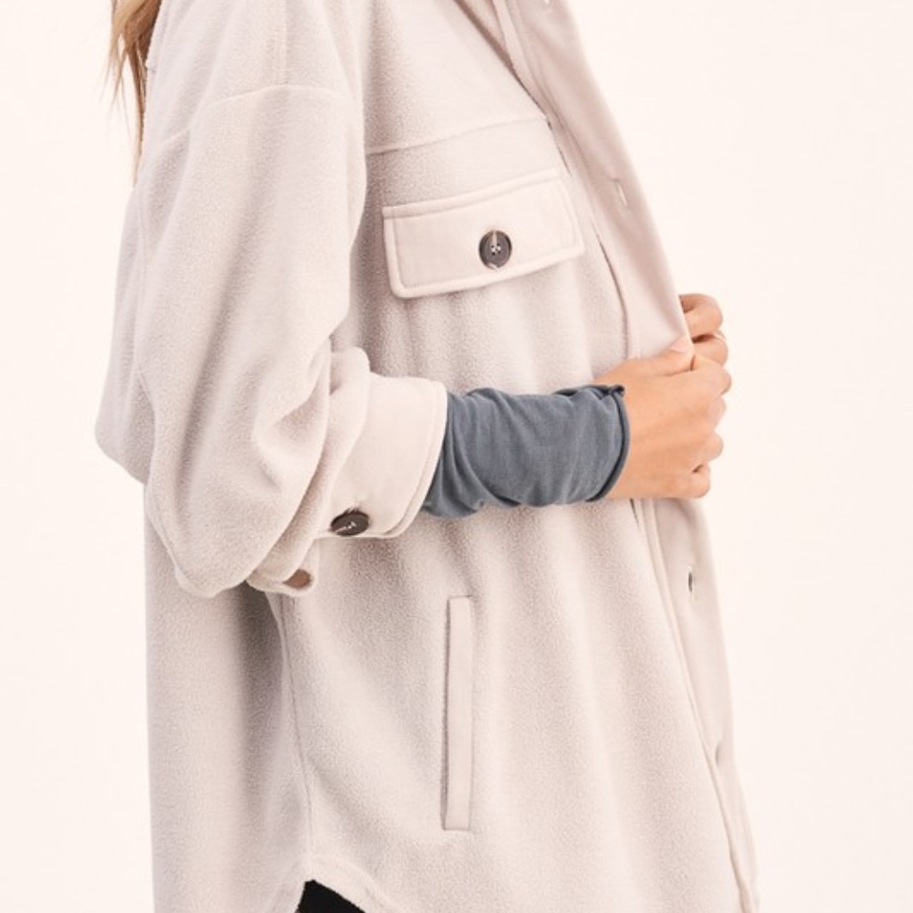 NWT Lightweight Fleece Shacket Shirt Jacket - Picture 4 of 6